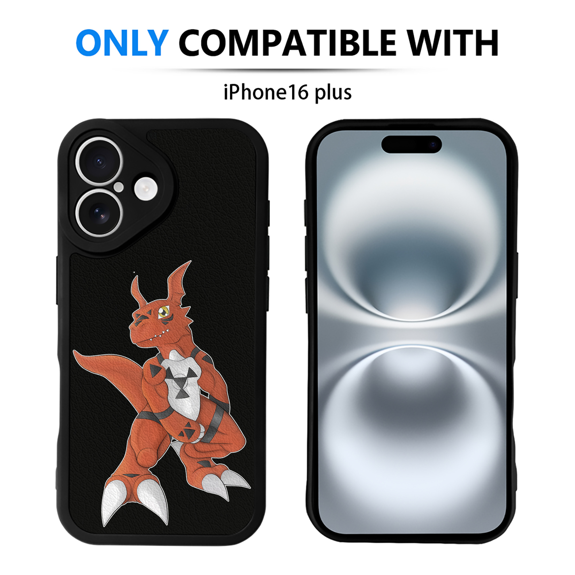 （画像用） Digimon デジタルモンスター/デジモン 【iPhone 16シリーズ対応】シリコンスマホケース（レザー調） 材質：シリコン